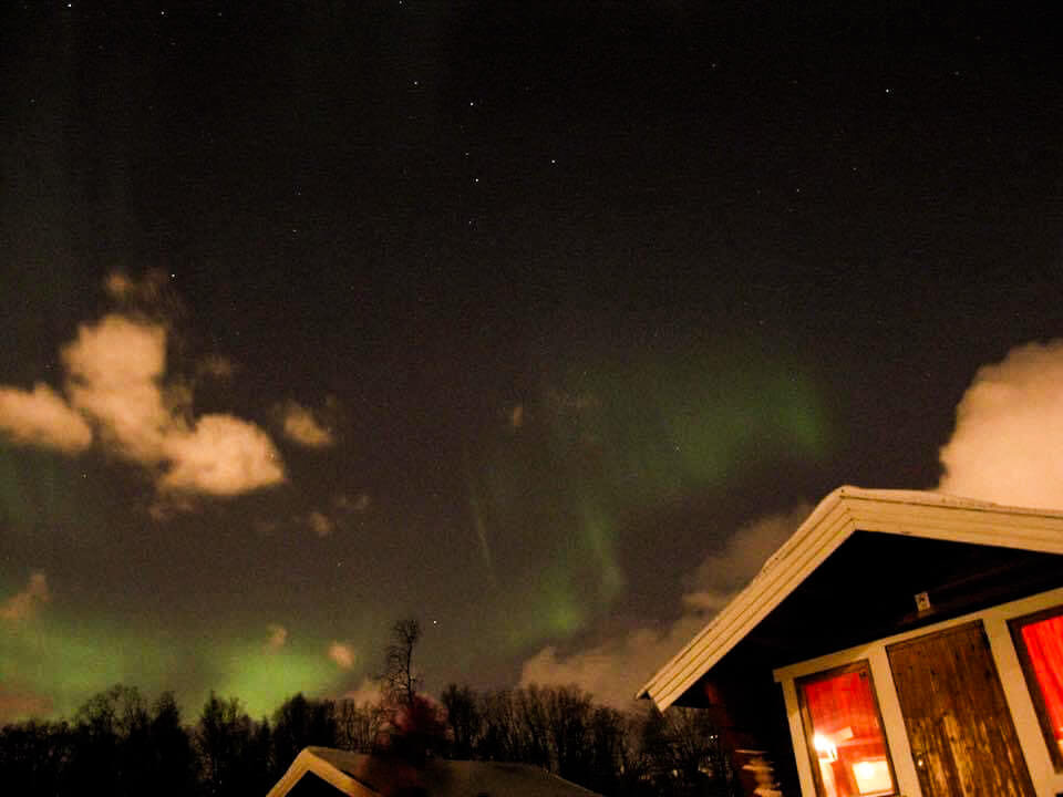 Norvegia, aurora boreale sopra il cielo di Tromsø