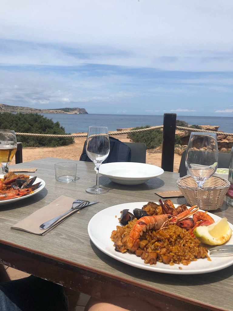 Paella a Ses Roques, Cala Comta, Ibiza